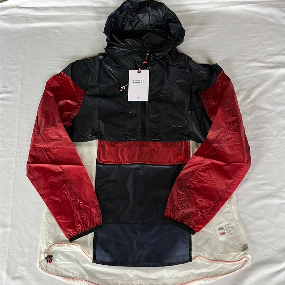 Perfect Moment Ultra Lightweight Track Jacket Navy Red White NWT